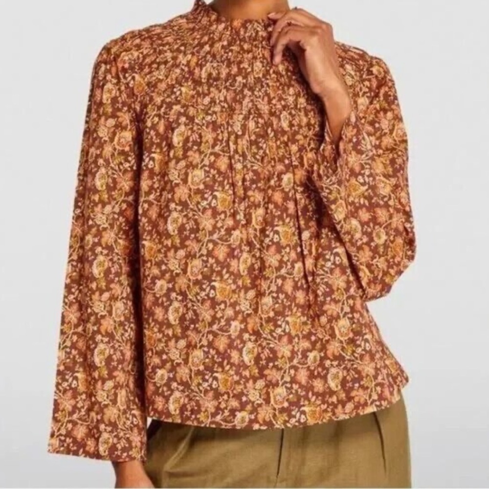 DOEN Astilbe Smocked Top, size XS